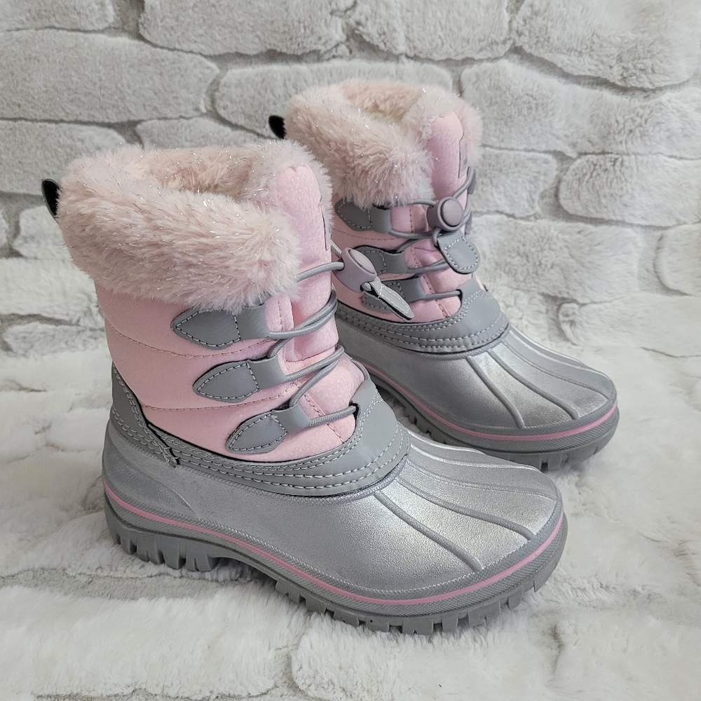 Magellan Kids' Size 1 Pink And Silver All Weather Fashion Pac Boots